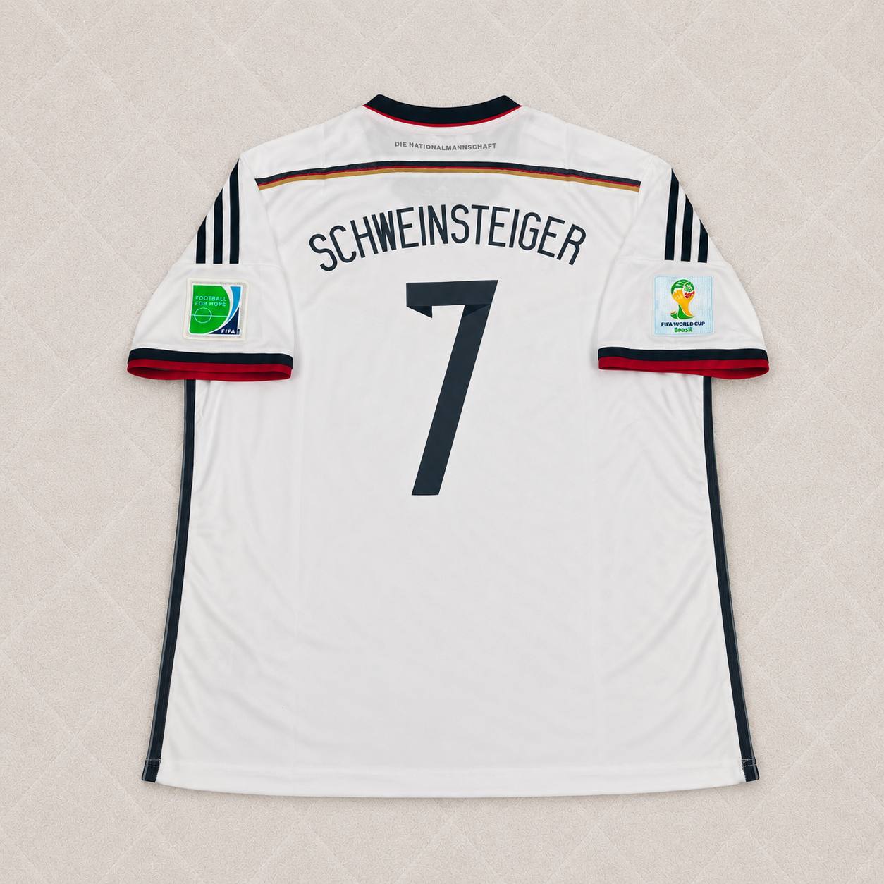 Bastian Schweinsteiger - Germany Deutschland 2014 World Cup White Retro Kit Jersey Trikot Maillot Soccer Shirt