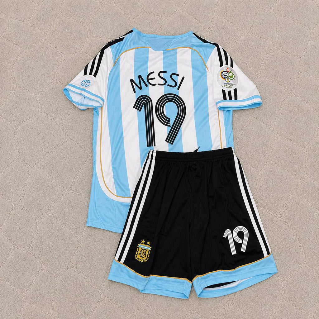 Lionel Messi Argentina 2006 World Cup Kids Retro Football Jersey