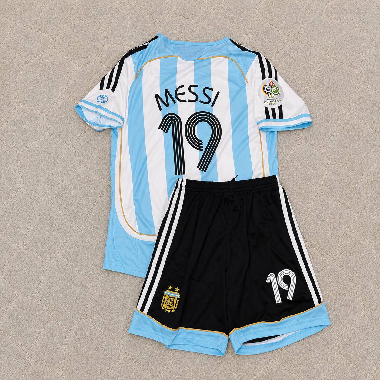 Lionel Messi Argentina 2006 World Cup Kids Retro Football Jersey