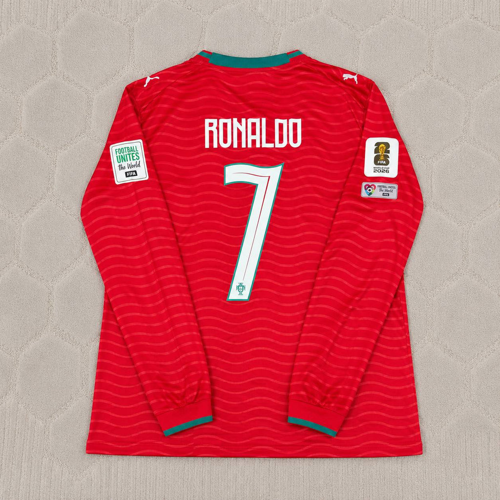 Cristiano Ronaldo Portugal 2026 Red Home New Season Long Sleeve Football Jersey