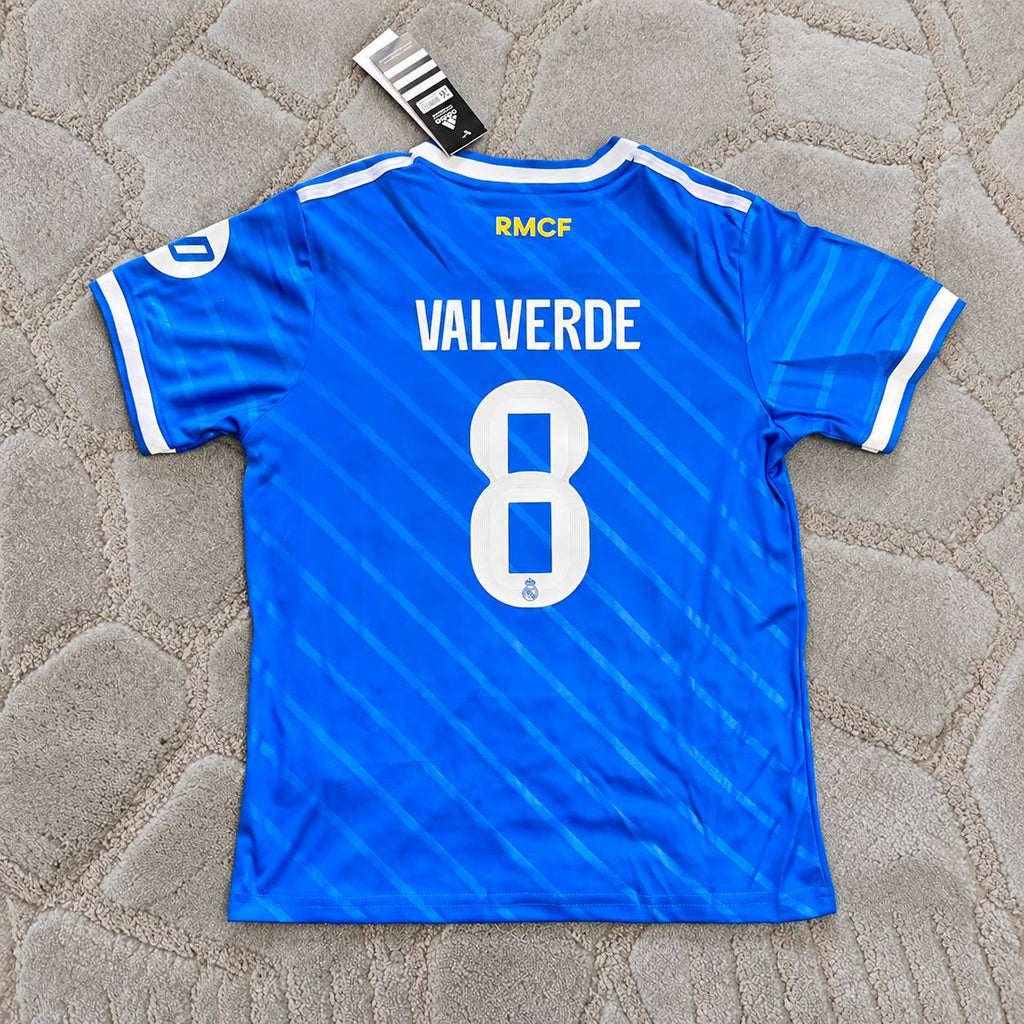 Fede Valverde Real Madrid Blue Jersey Kit Soccer Trikot Maillot Maglia