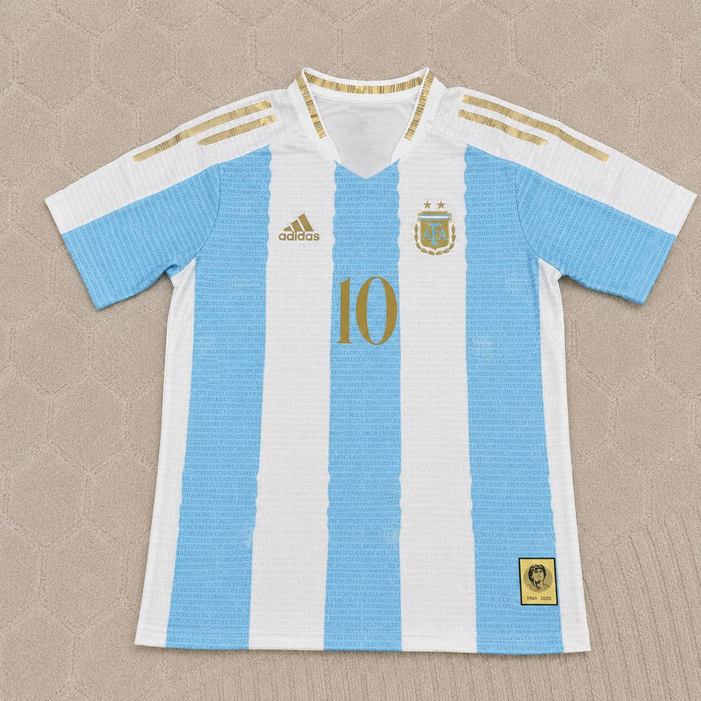 Diego Armando Maradona Argentina Commerative Anniversary Football Jersey Trikot Maillot