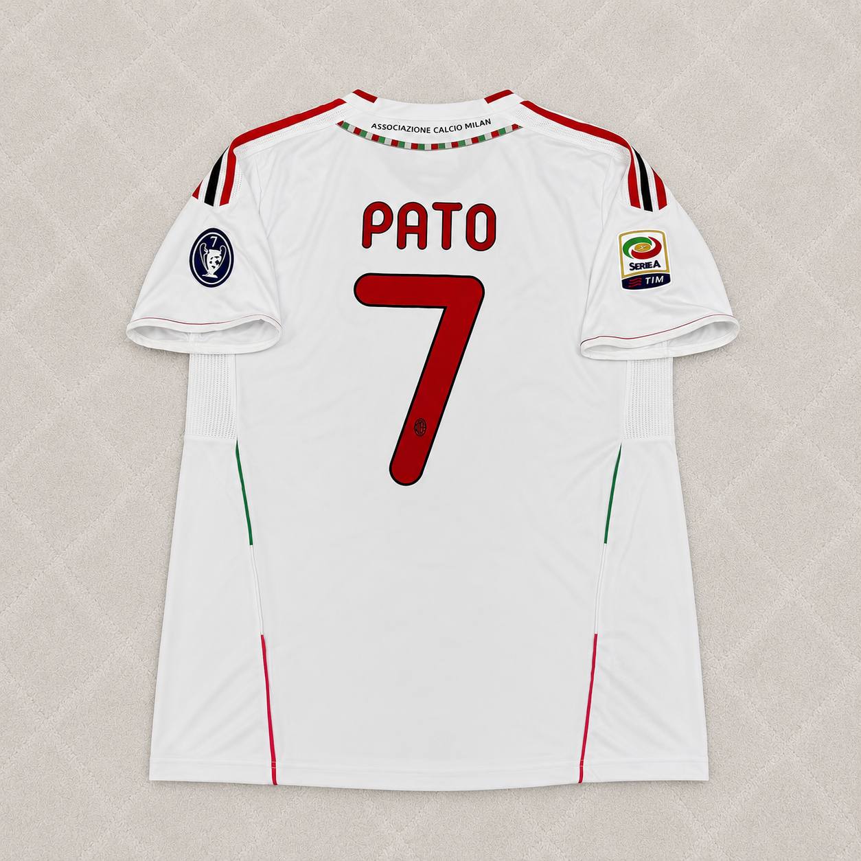Alexandre Pato 7 - Milan 2011-2012 Away White Retro Jersey Trikot