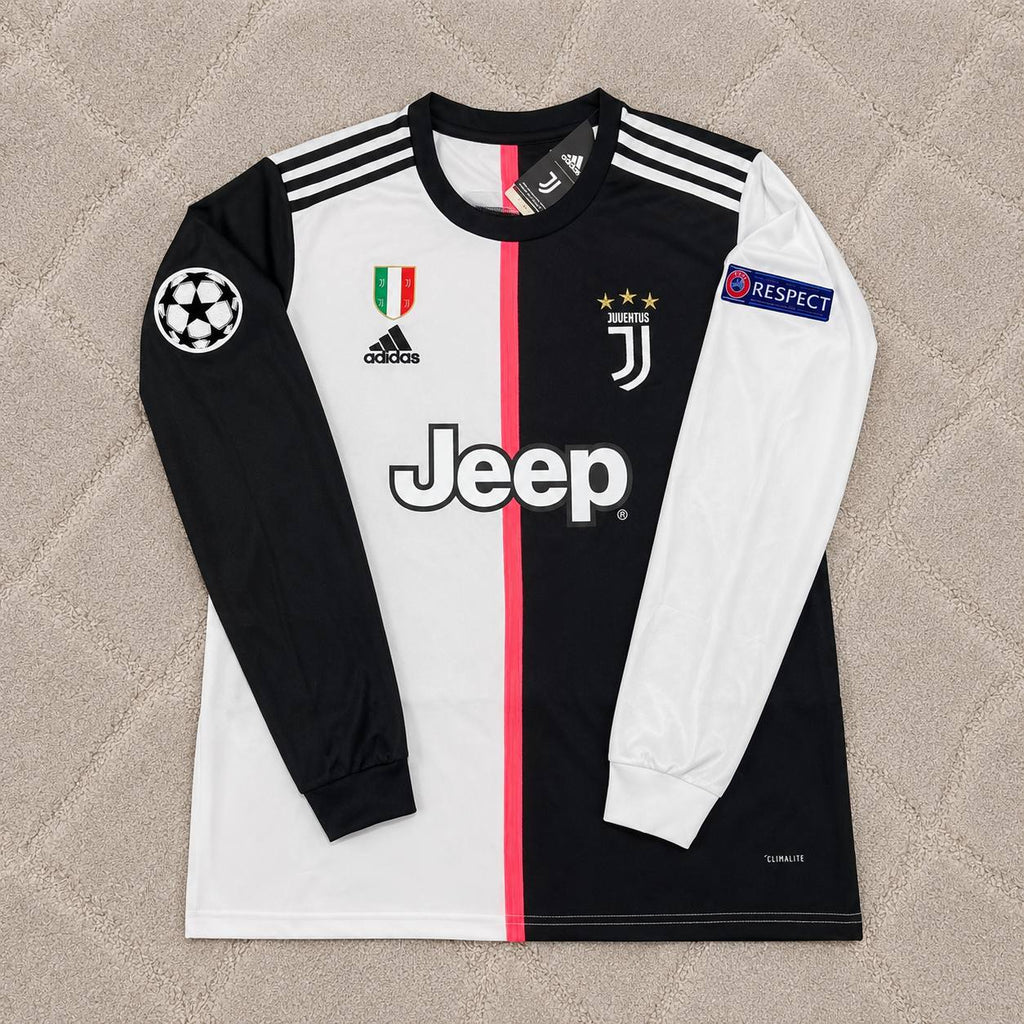 Paulo Dybala 10- Juventus Long Sleeve 2019 2020 Retro White Black Jersey Trikot Maglia