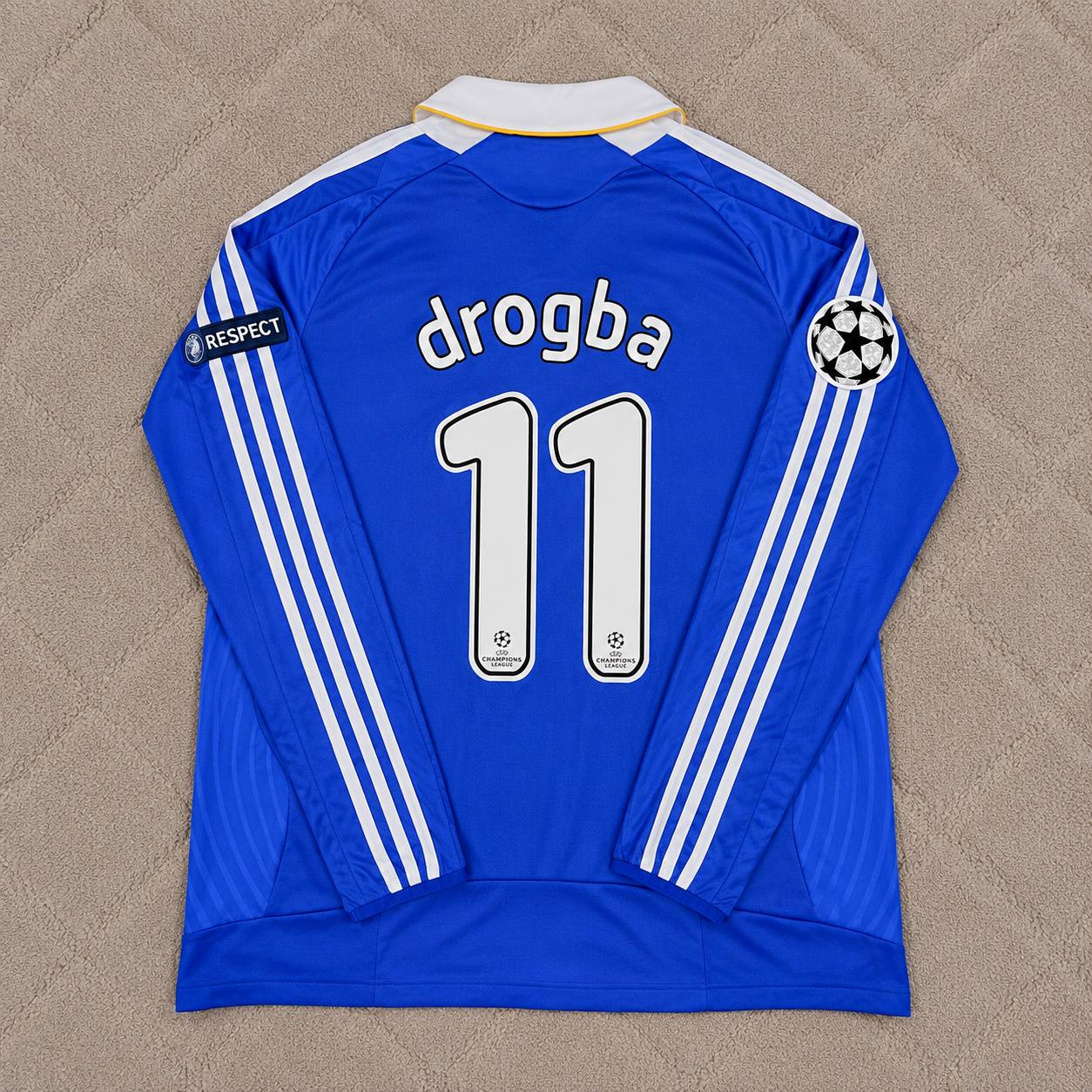 Didier Drogba Chelsea 2008 Champions League Final Long Sleeve Football Jersey