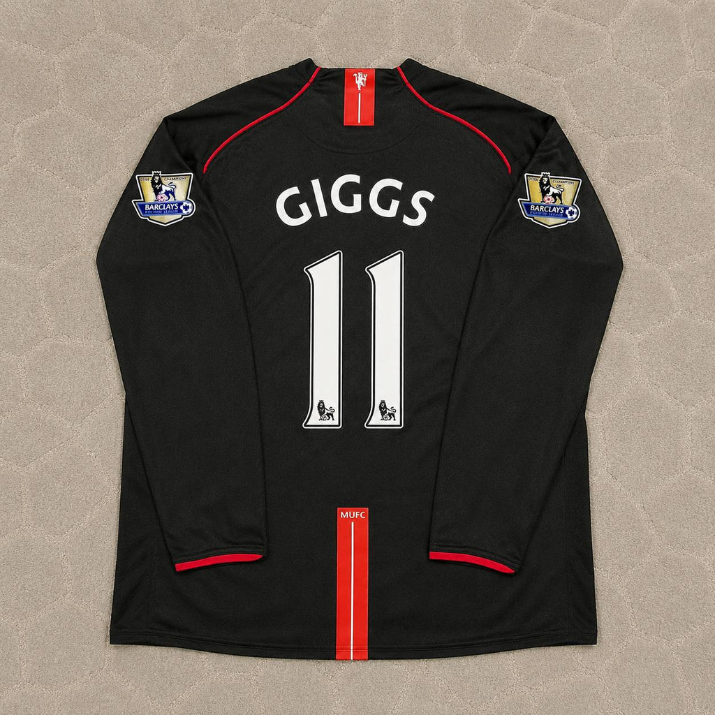 Ryan Giggs 2007-2008 Manchester United Black Retro Jersey Trikot Camiseta Maillot