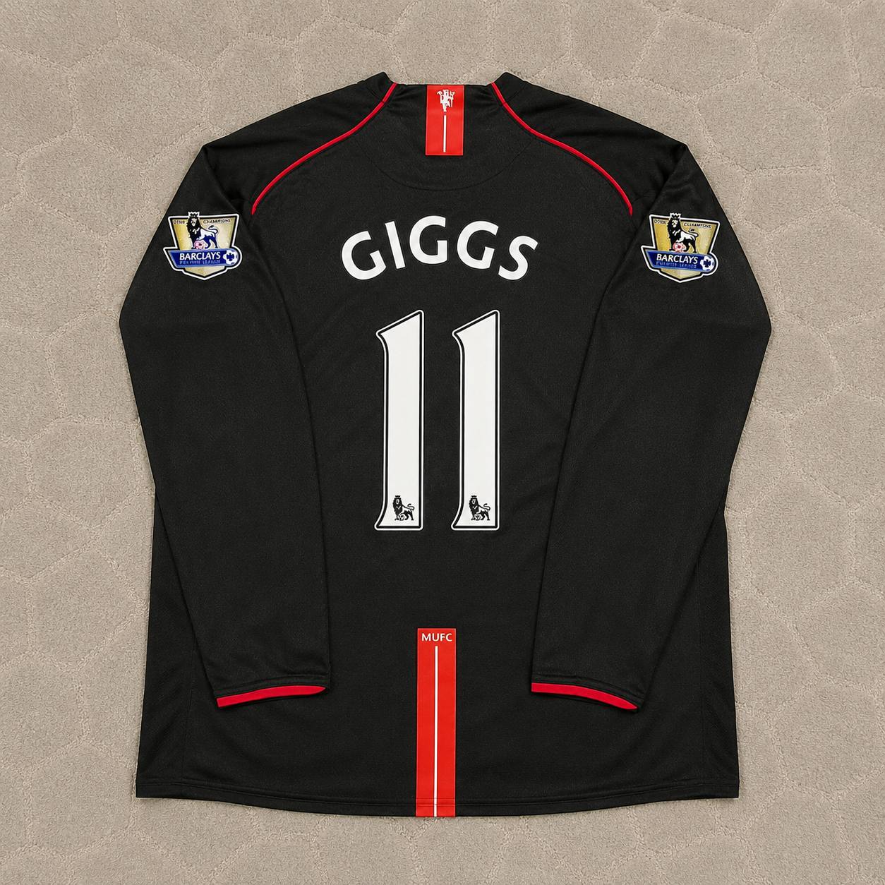 Ryan Giggs 2007-2008 Manchester United Black Retro Jersey Trikot Camiseta Maillot