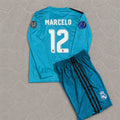 Marcelo 12- Real Madrid 2017 /2018 Long Sleeve Kids Kit Jersey Soccer Shirt KinderTrikot