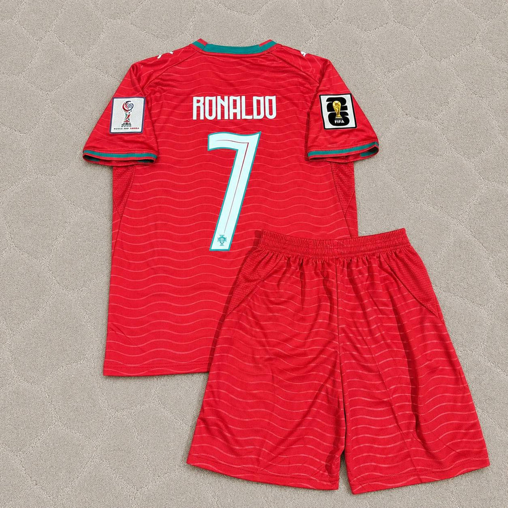Cristiano Ronaldo Portugal 2026 World Cup Red Home Football Jersey KIDS