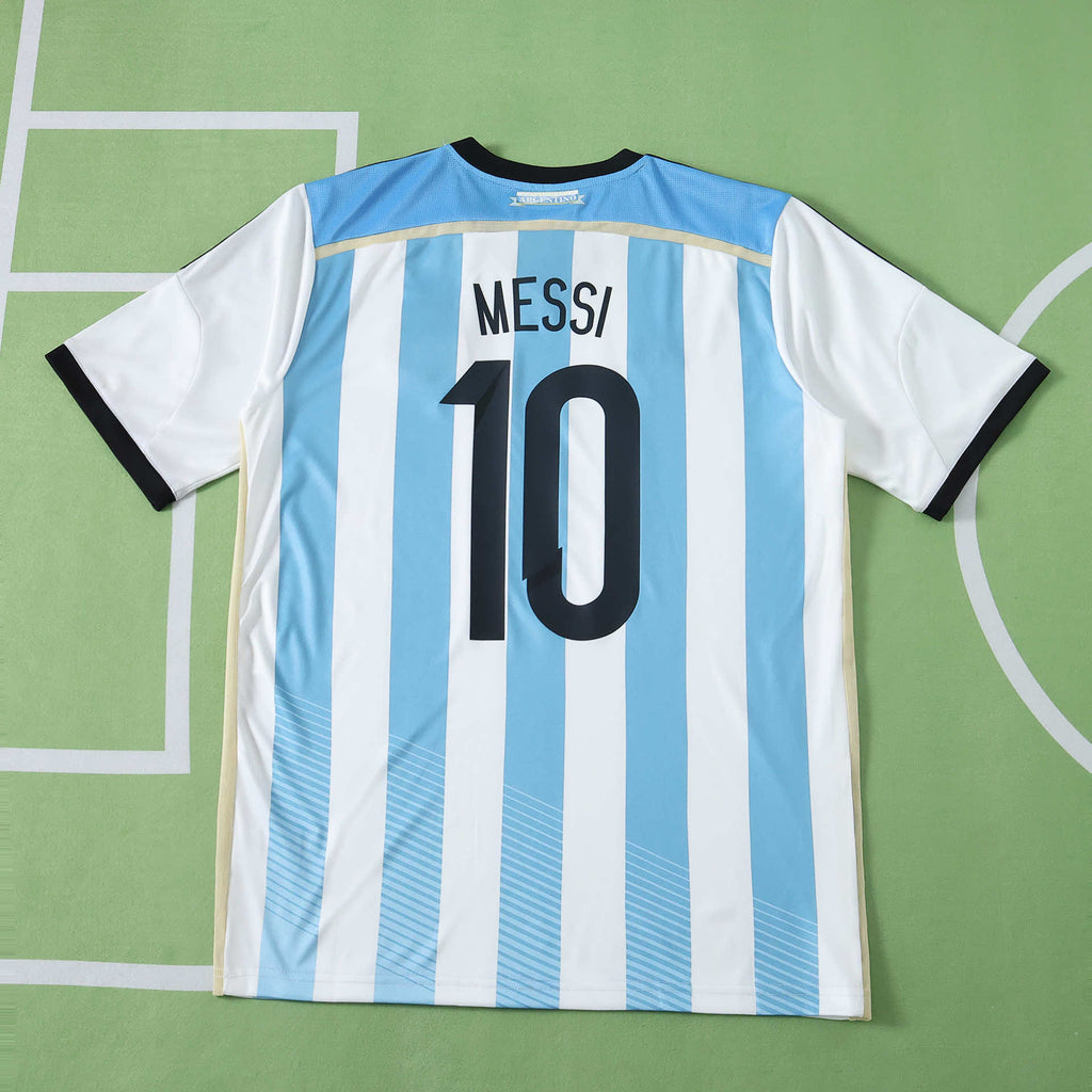 Lionel Messi 2014 World Cup Argentina home Fan version Jersey Soccer Shirt Kit