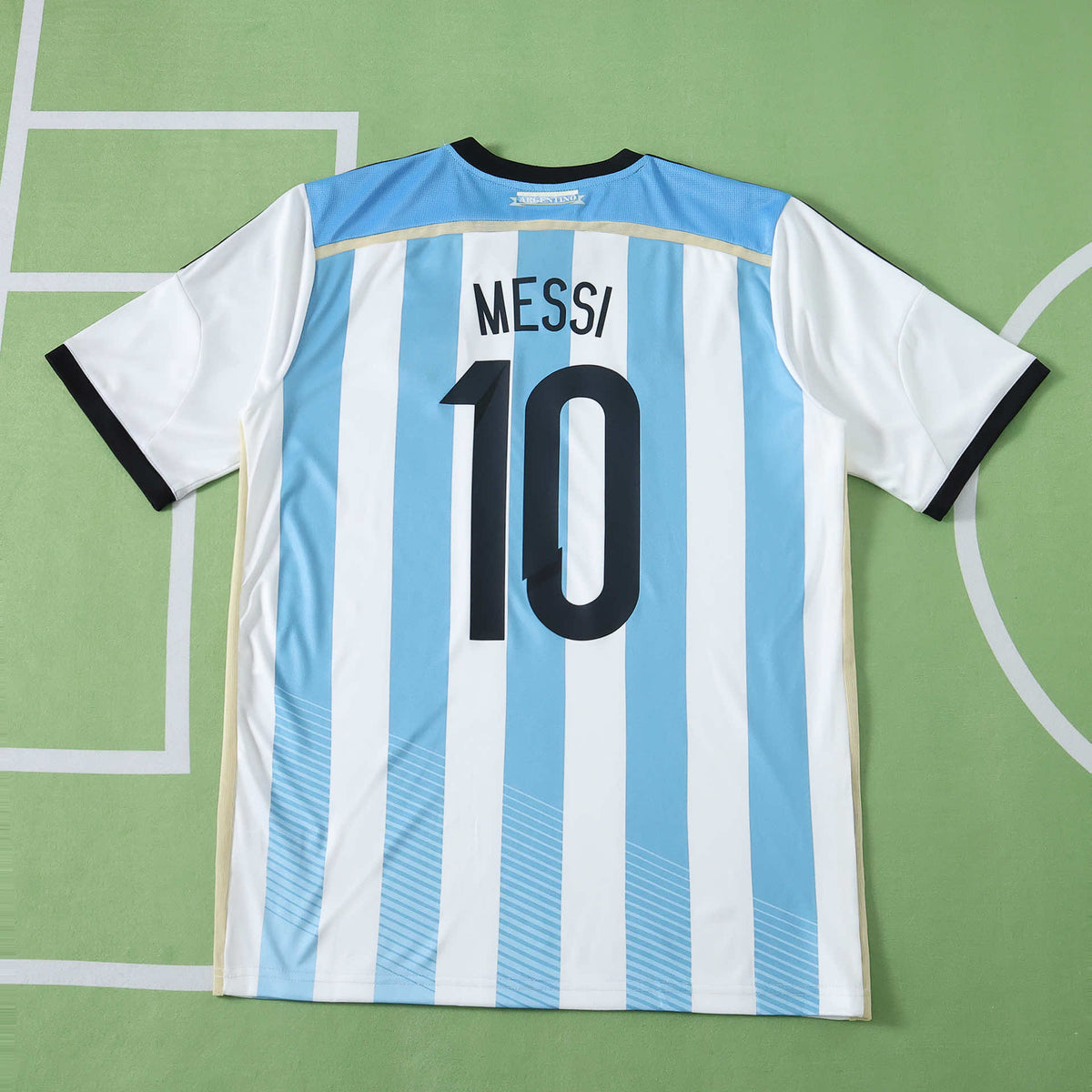 Lionel Messi 2014 World Cup Argentina home Fan version Jersey Soccer Shirt Kit