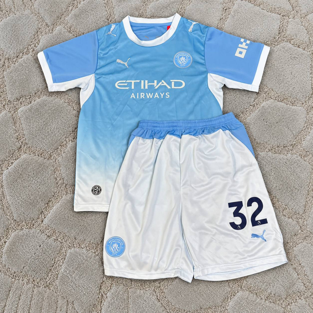 Ayyoub Bouaddi Manchester City 2026-27 Home New Season Kids Football Jersey KİT Trikot Maillot Soccer Shirt