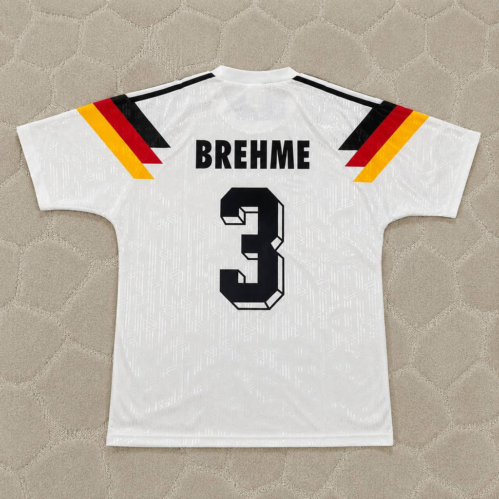 Andreas Brehme Germany Deutschland Retro 1990 World Cup Jersey - Deutschland Retro-Trikot WM 1990 Soccer Shirt