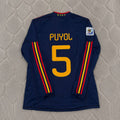 Carles Puyol Spain 2010 World Cup Final Long Sleeve Retro Football Jersey