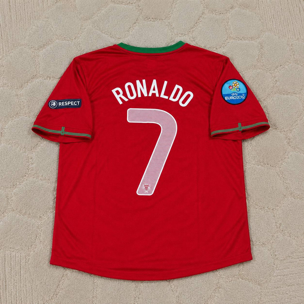 Cristiano Ronaldo Portugal Euro 2012 Red Retro Football Jersey Kit