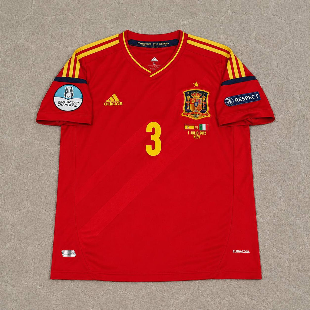 Gerard Pique Spain EURO 2012 Final Retro Football Jersey Kit
