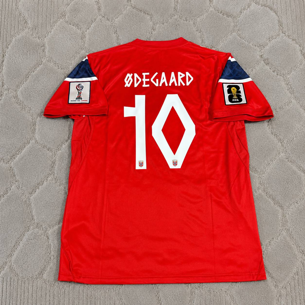 Martin Ødegaard #10 Norway 2026 World Cup Home Football Jersey