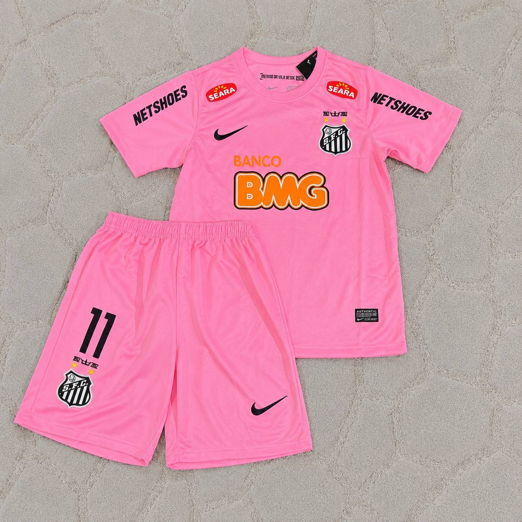 Neymar Jr Santos FC Kids Pink Retro Football Jersey