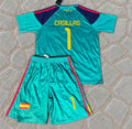 Iker Casillas #1 Spain 2010 World Cup Final Retro Kids Football Jersey Kit Trikot Maillot Maglia