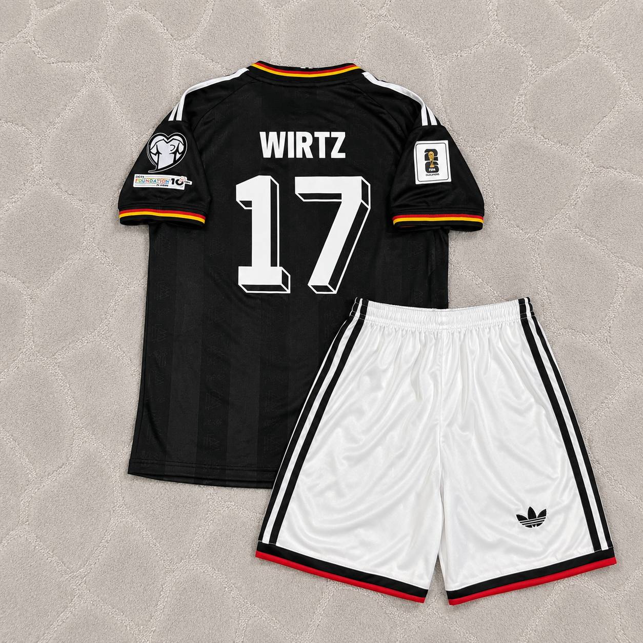 Florian Wirtz #17 Germany 2026 World Cup Kids Black Style Football Jersey