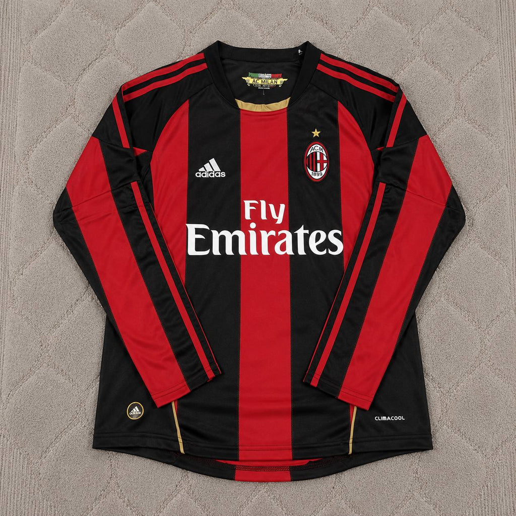 Zlatan Ibrahimovic AC Milan 2010-2011 Home Long Sleeve Retro Football Jersey