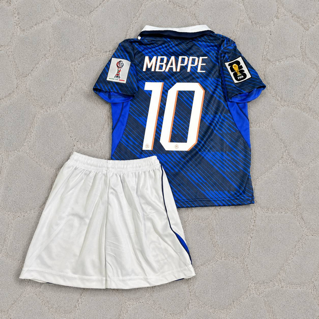 Kylian Mbappé France 2026 World Cup Blue Kids Football Jersey