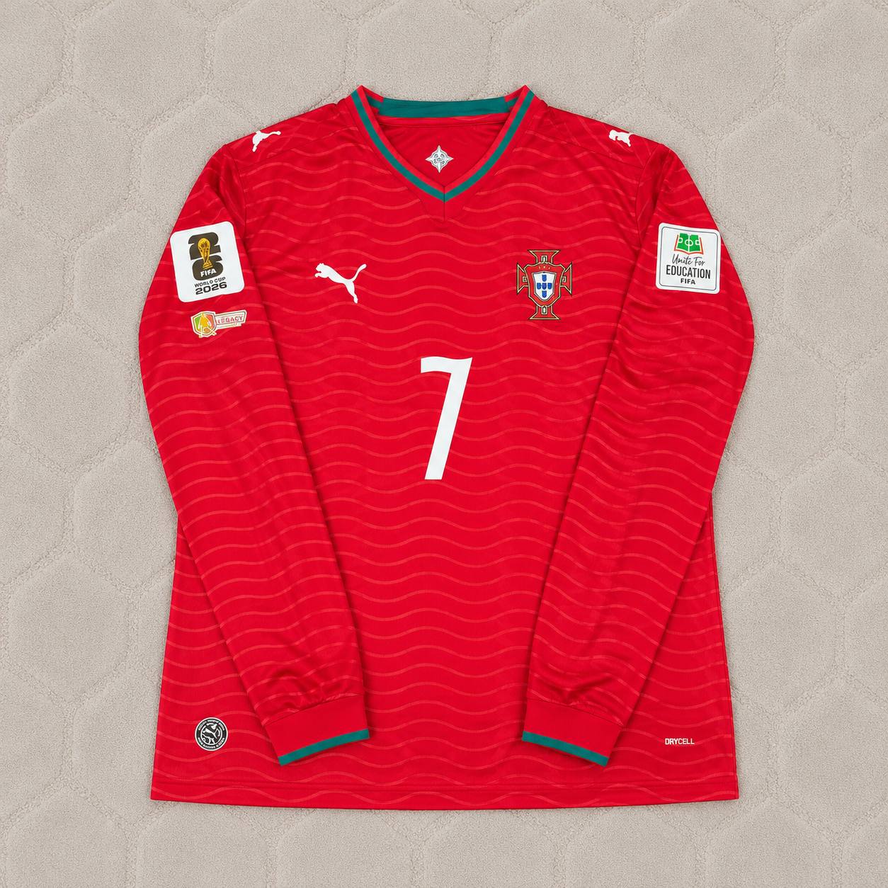 Cristiano Ronaldo Portugal 2026 Red Home New Season Long Sleeve Football Jersey