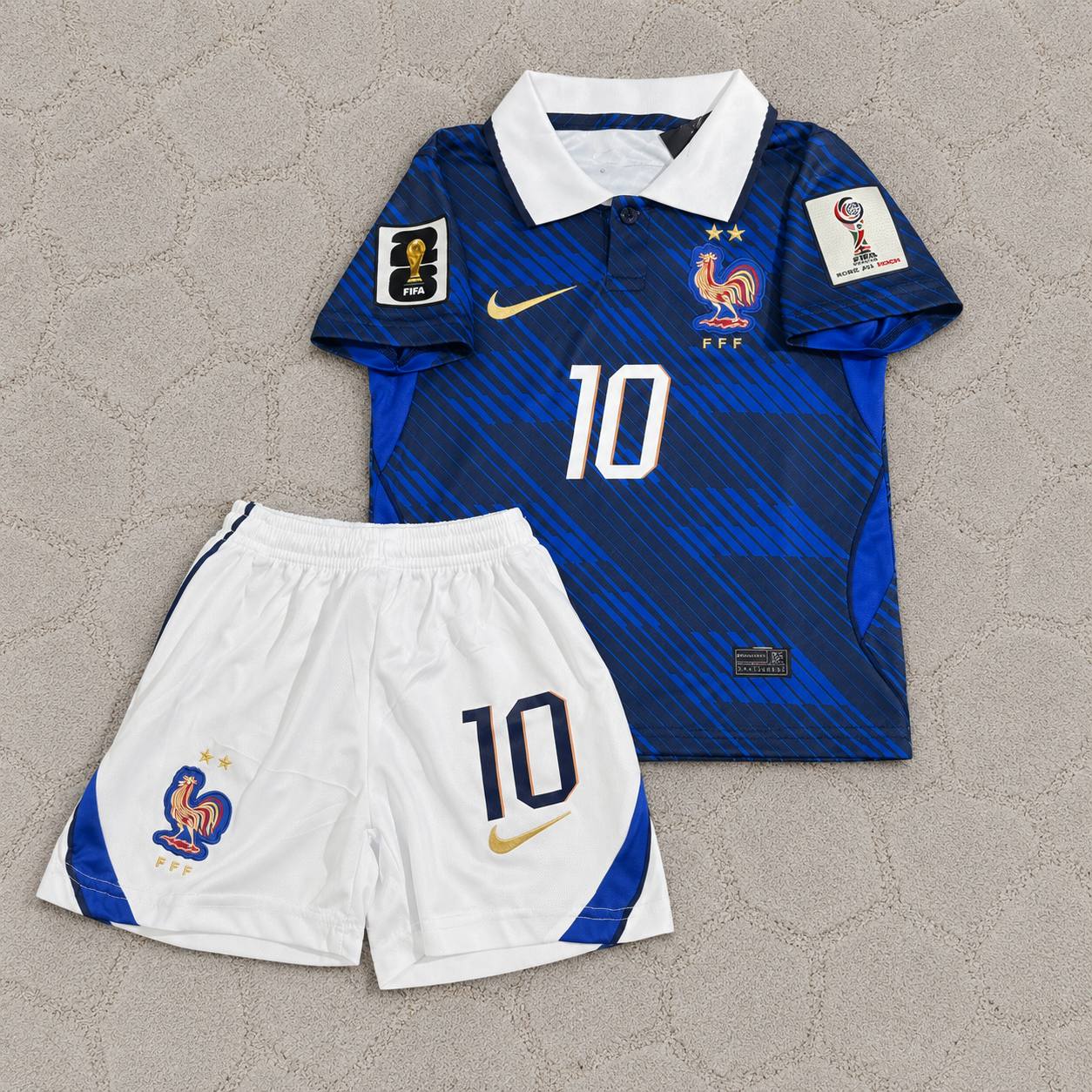 Kylian Mbappé France 2026 World Cup Blue Kids Football Jersey
