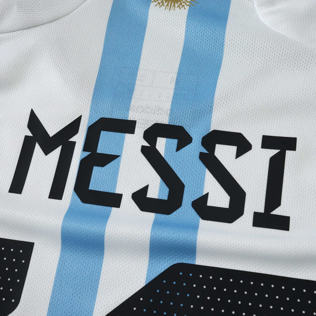 Lionel Messi 2022 World Cup Argentina home Fan version Jersey Kit Shirt Trikot Maillot