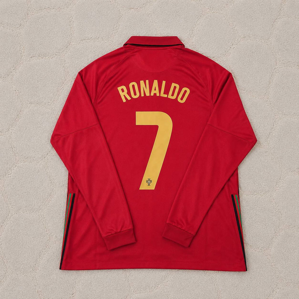 Cristiano Ronaldo Portugal 2020 EURO Long Sleeve Football Jersey Kit