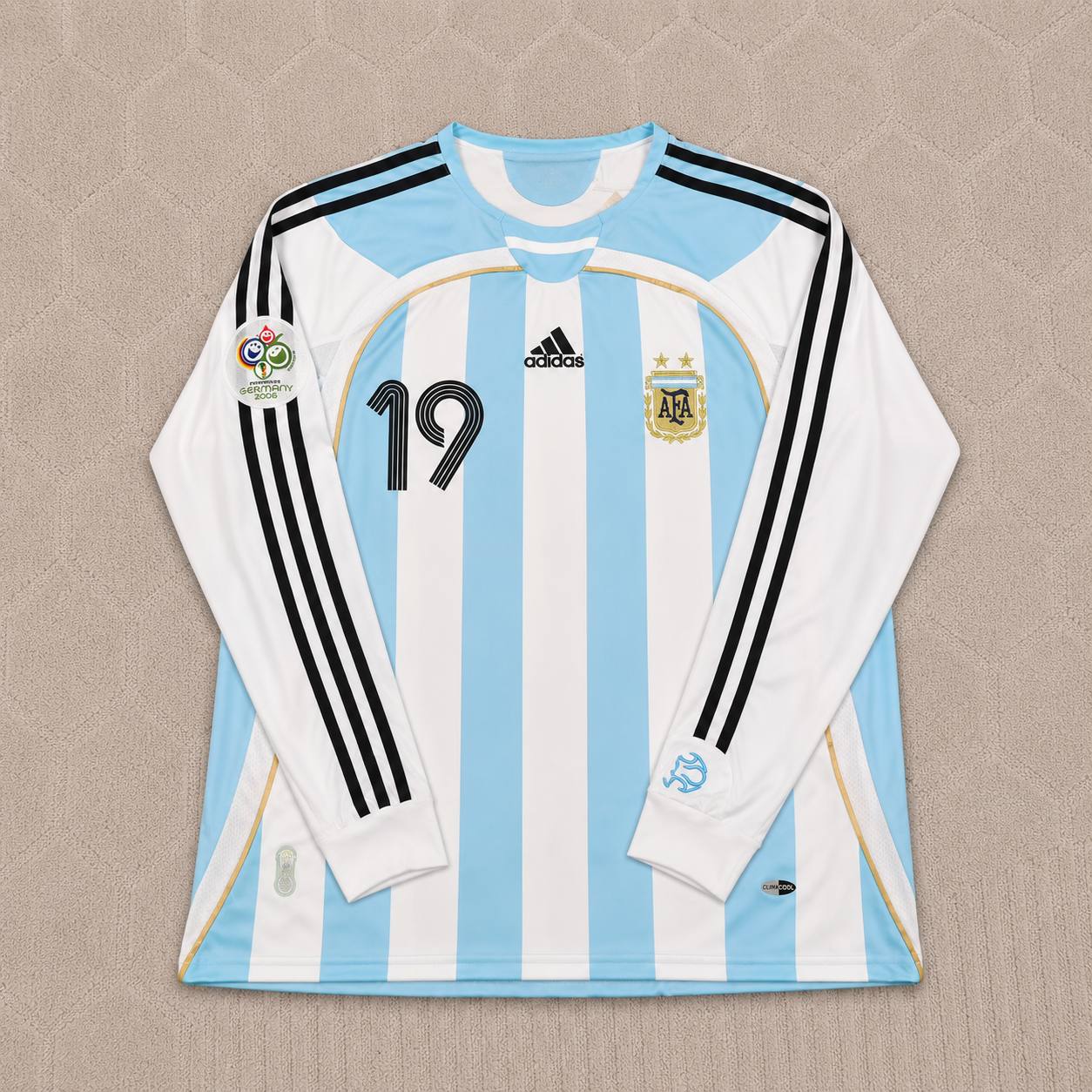 Lionel Messi Argentina 2006 World Cup Retro Long Sleeve Football Jersey