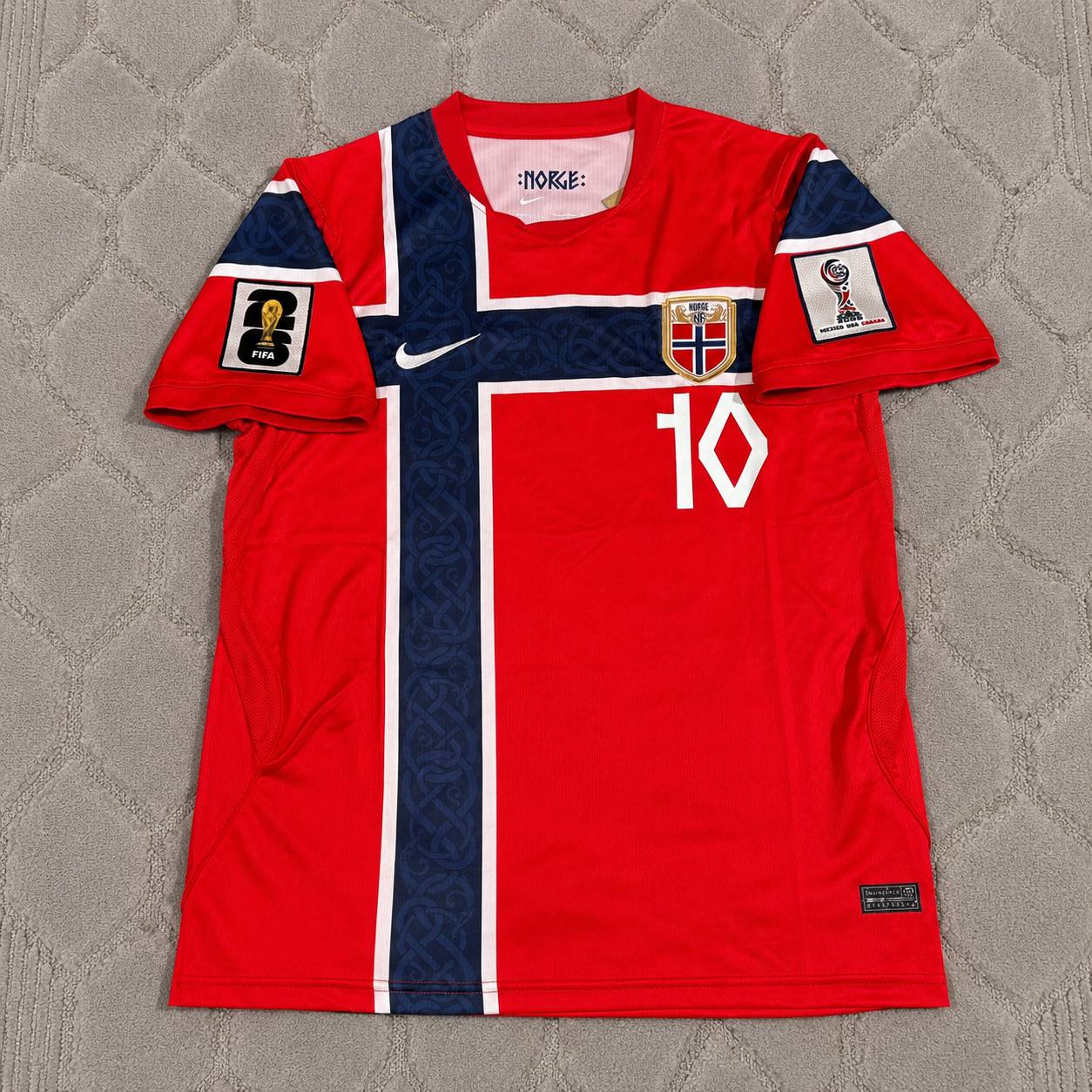 Martin Ødegaard #10 Norway 2026 World Cup Home Football Jersey
