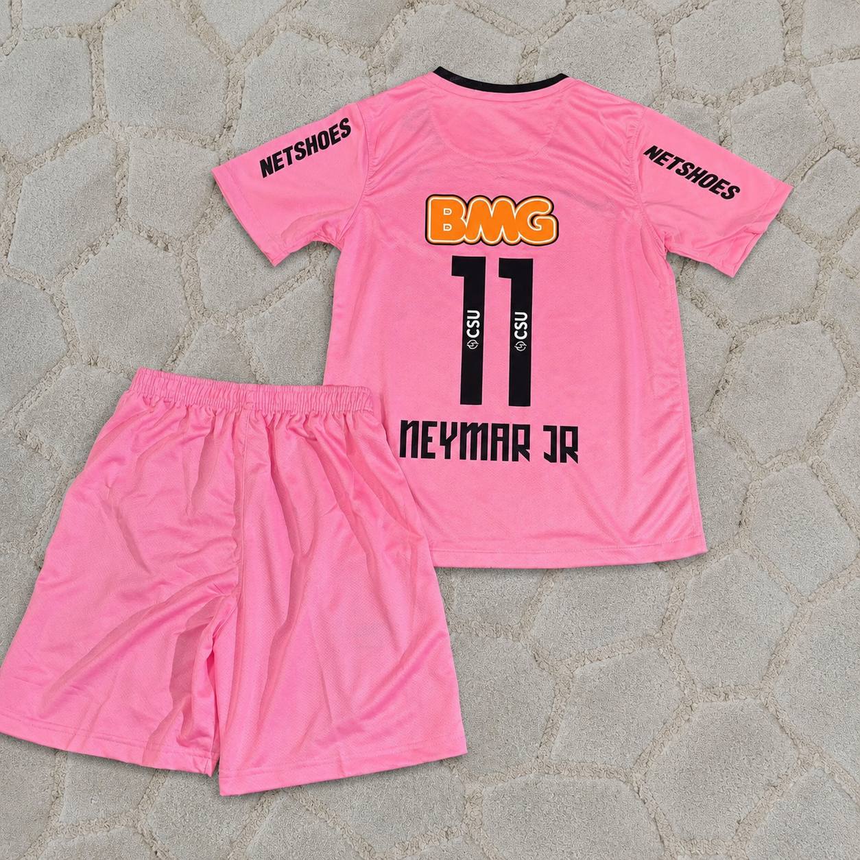 Neymar Jr Santos FC Kids Pink Retro Football Jersey