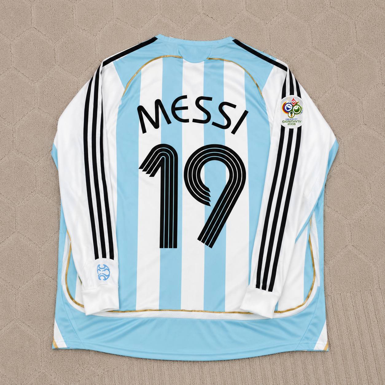 Lionel Messi Argentina 2006 World Cup Retro Long Sleeve Football Jersey