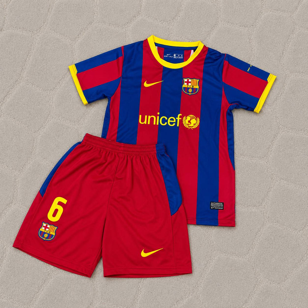 Xavi Hernandez Barcelona 2010/11 Kids Kit Kindertrikot Maillot Enfant Kindertrui Soccer Shirt