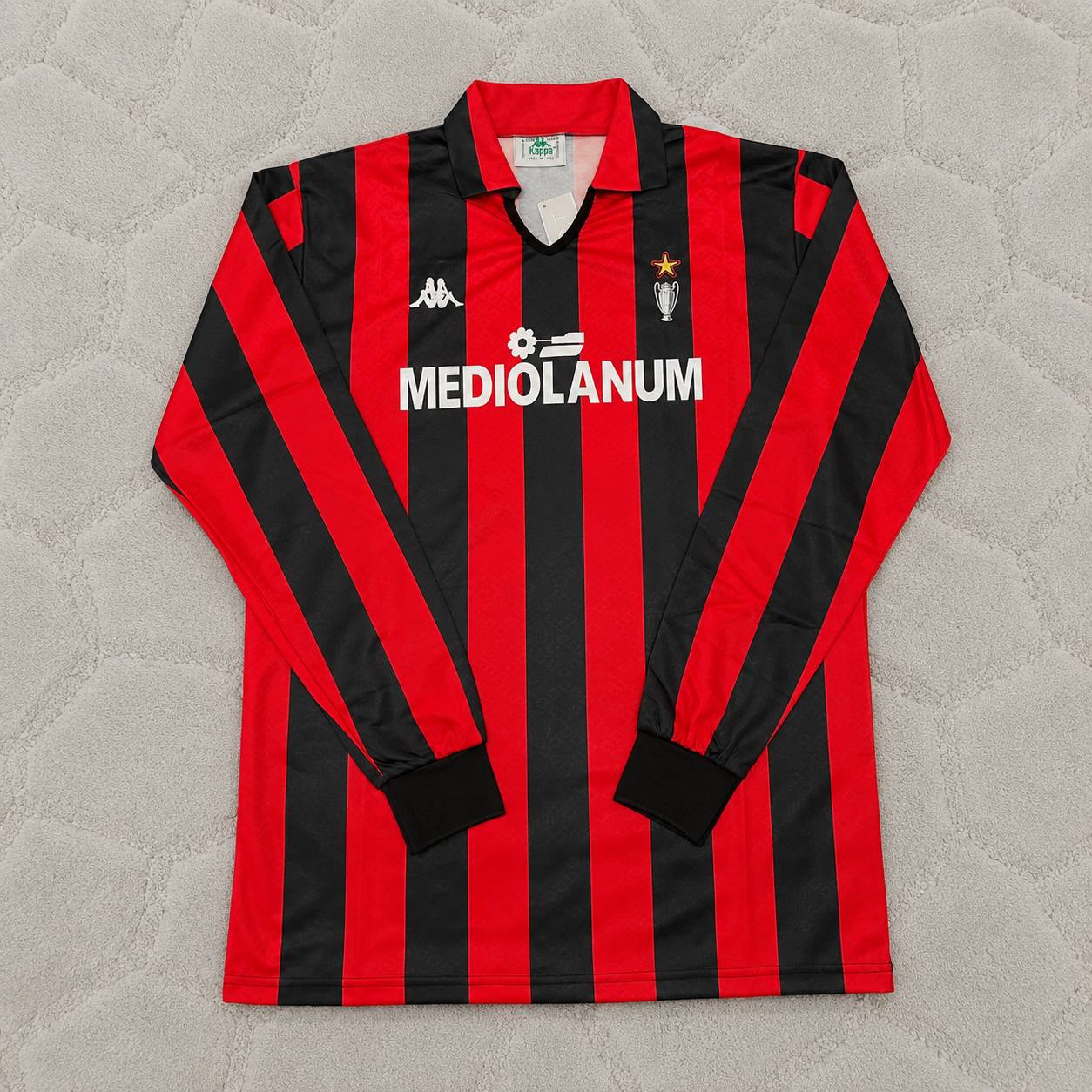 Franco Baresi #6 AC Milan 1989-1990 Retro Long Sleeve Football Jersey
