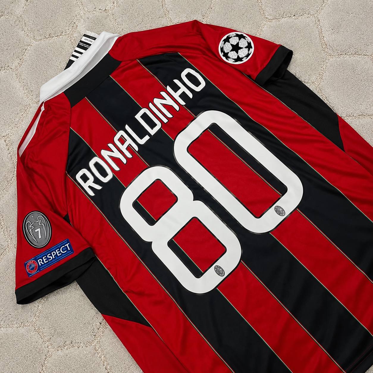Ronaldinho AC Milan Home Retro Kit Jersey Trikot Maillot Soccer Shirt