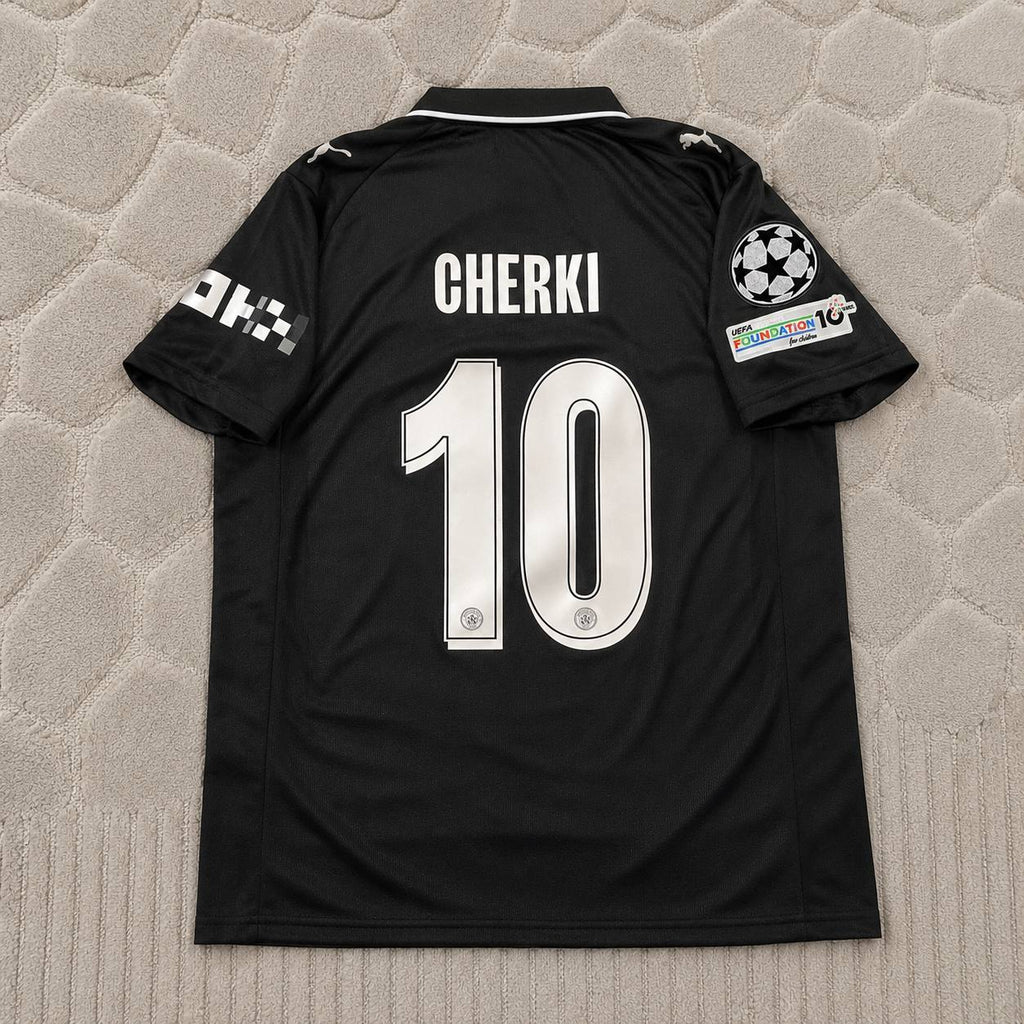 Rayan Cherki 10 Manchester City Black New Season 2026 Champions League Patch Football Jersey