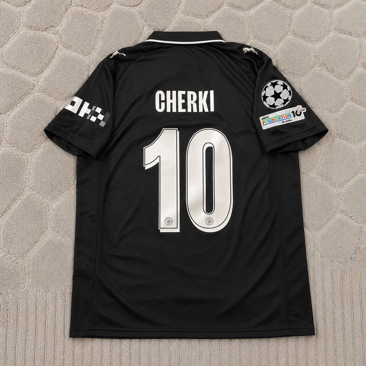 Rayan Cherki 10 Manchester City Black New Season 2026 Champions League Patch Football Jersey