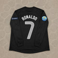 Cristiano Ronaldo #7 Portugal Euro 2012 Away Black Long Sleeve Retro Football Jersey