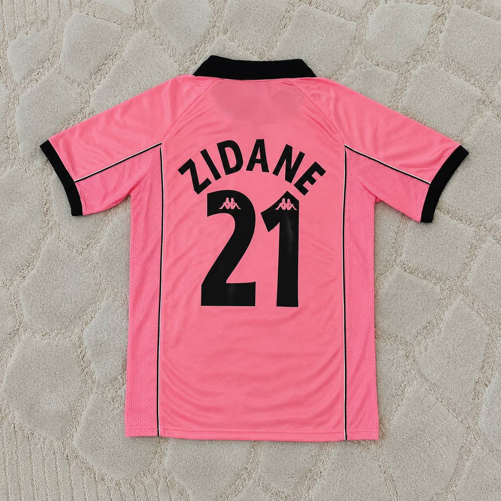 Zinedine Zidane Juventus 1996–1998 Retro Pink Football Jersey