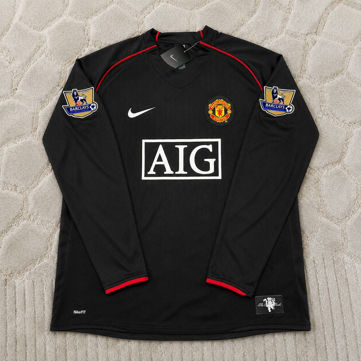 Ryan Giggs 2007-2008 Manchester United Black Retro Jersey Trikot Camiseta Maillot