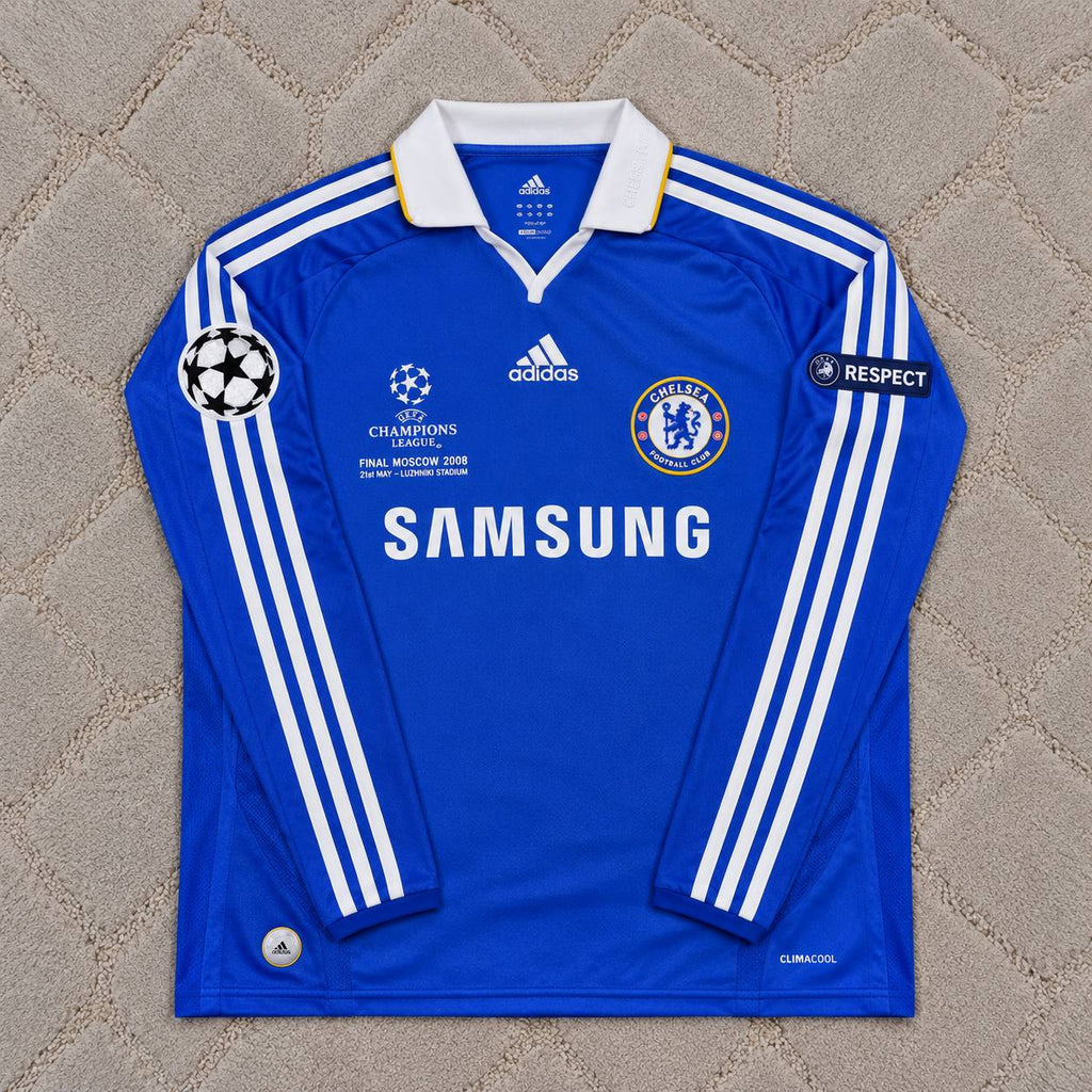 Didier Drogba Chelsea 2008 Champions League Final Long Sleeve Football Jersey