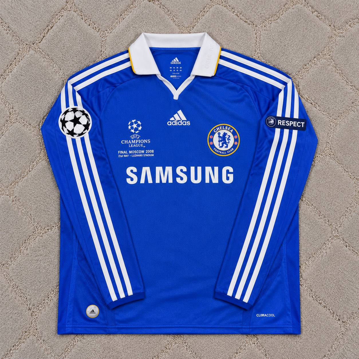 Didier Drogba Chelsea 2008 Champions League Final Long Sleeve Football Jersey