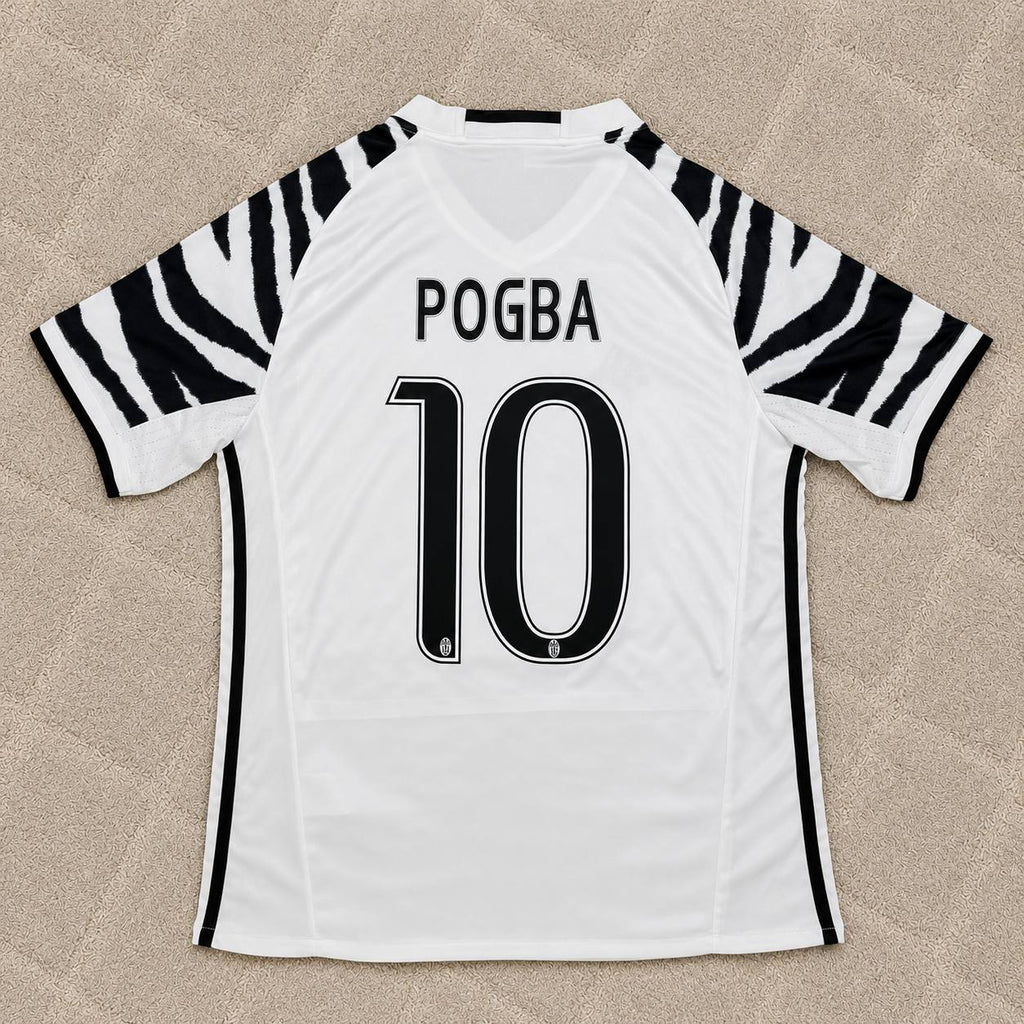 Paul Pogba #10 Juventus 2016 2017 Away White Retro Football Jersey
