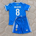 Fede Valverde Real Madrid Kids Blue Jersey Kit Soccer Trikot Maillot Maglia