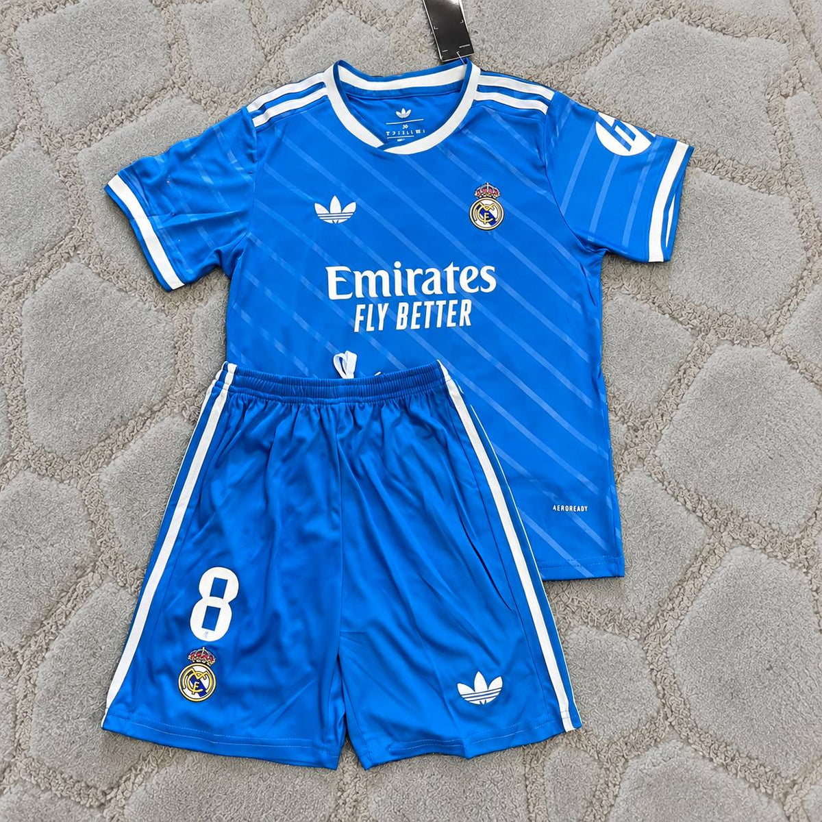 Fede Valverde Real Madrid Kids Blue Jersey Kit Soccer Trikot Maillot Maglia
