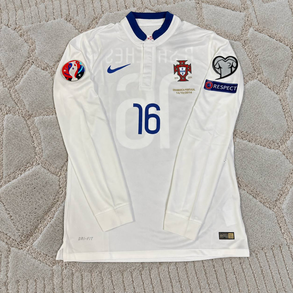 Renato Sanches Portugal EURO 2016 White Long Sleeve Retro Football Jersey