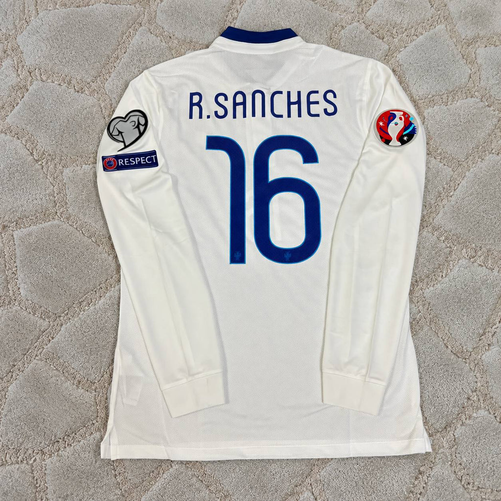 Renato Sanches Portugal EURO 2016 White Long Sleeve Retro Football Jersey