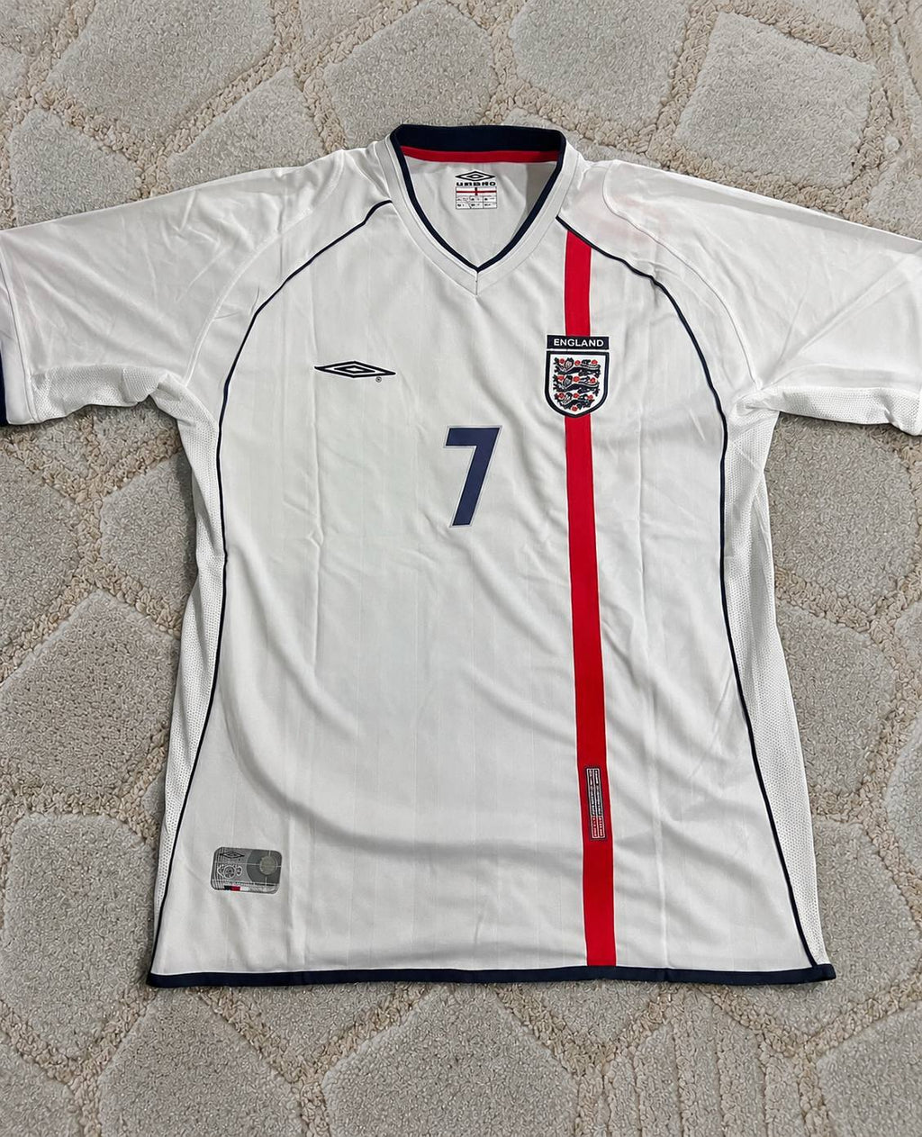 David Beckham #7 England Retro Football Jersey Kit Trikot Maillot Maglia Soccer Shirt